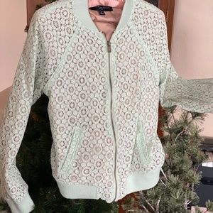 NWOT Lace Bomber Jacket